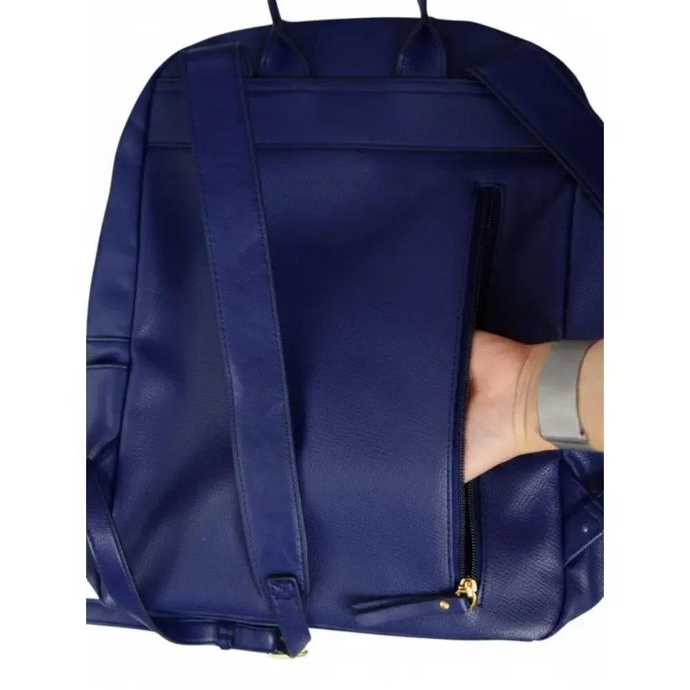 Rosetti Navy & Gold Laptop Backpack Work Travel Bag Minimalist Chic